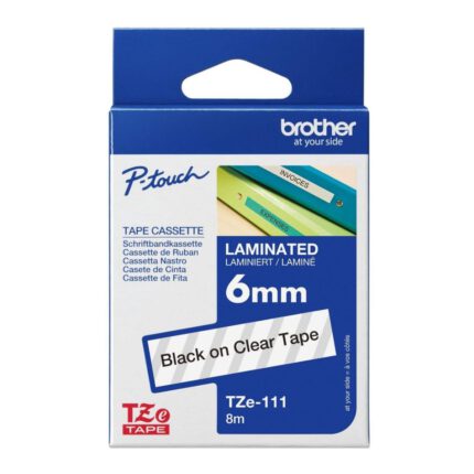 Brother TZe-111 6mm black on clear laminated label tape cassette